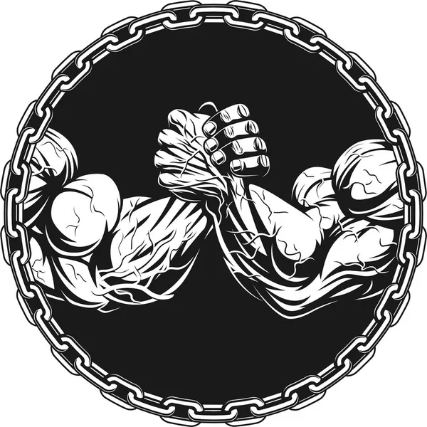 Símbolo de la competencia en armwrestling — Vector de stock