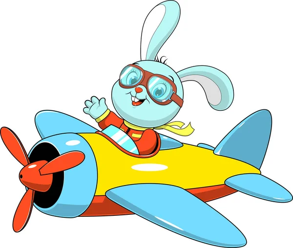 有趣的兔子飞行员 — 图库矢量图片