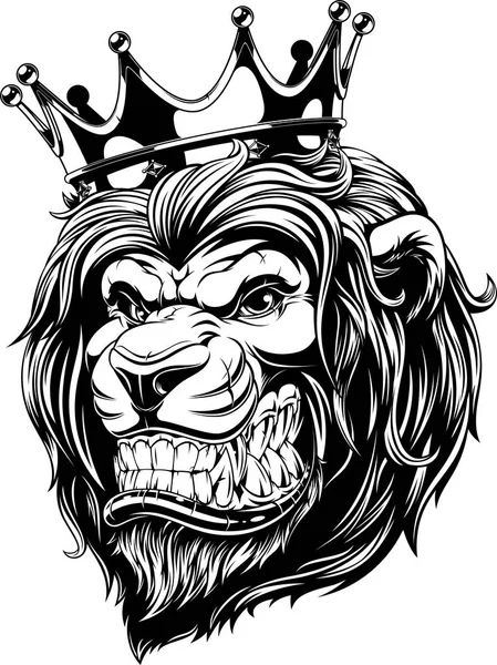 The head of a lion in the crown — Stock Vector