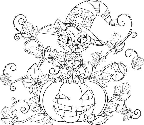Thematic coloring for Halloween — Stock Vector