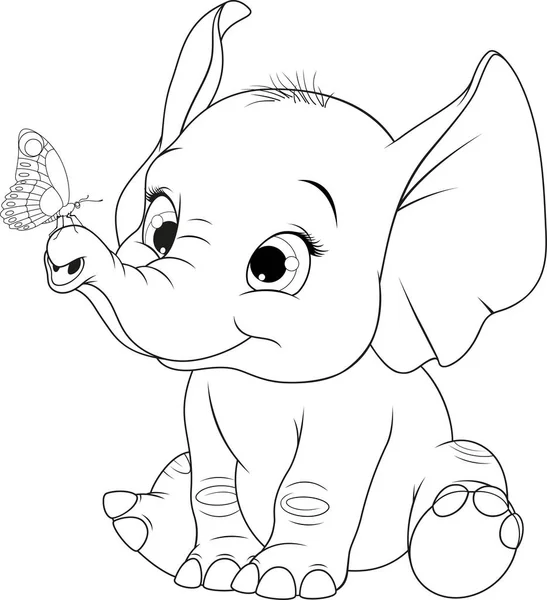 滑稽的孩子大象 — 图库矢量图片