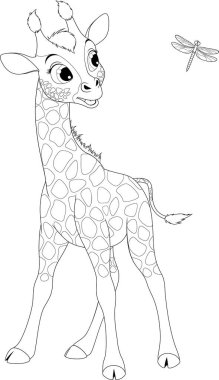 Komik küçük zürafa ve yusufçuk 