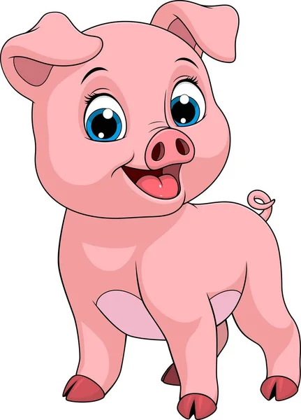 滑稽欢快的小猪 — 图库矢量图片