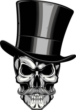 Bıyıklı kafatası şapkalı.