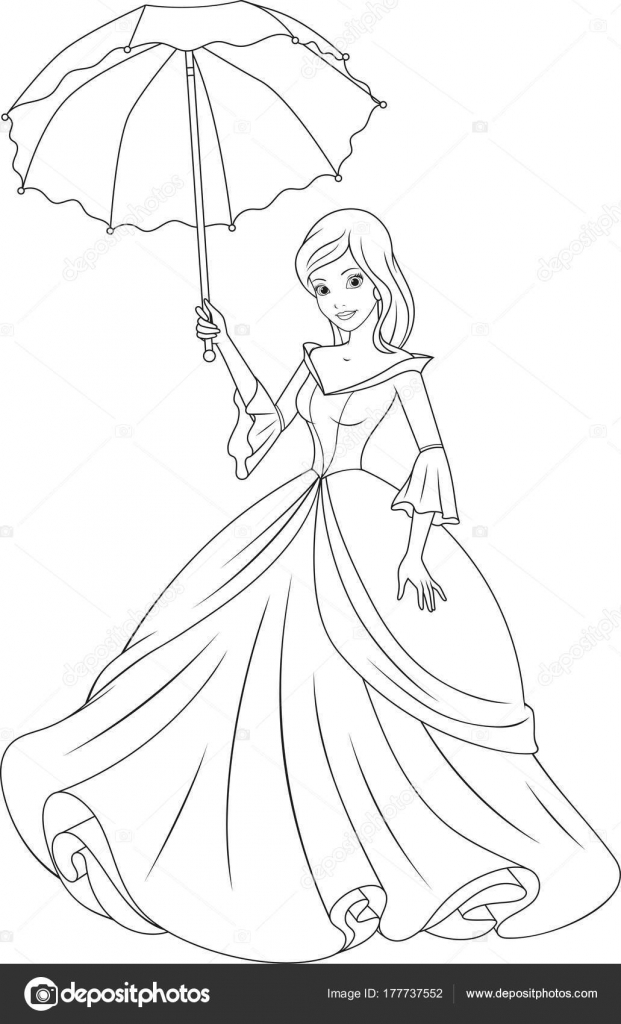 Malvorlage Madchen Mit Regenschirm