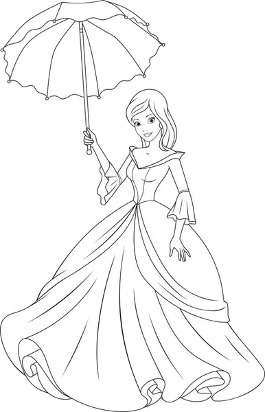 Colorear la hermosa princesa — Vector de stock