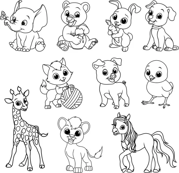 Funny kids animals — Stock Vector