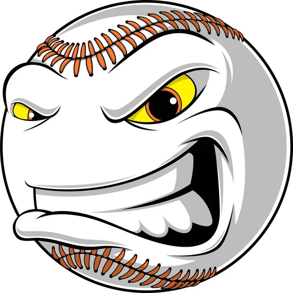 Balle en colère pour le baseball — Image vectorielle
