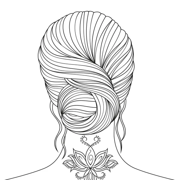 Colouring Book Line Art Beautiful Side Profile of Innocent Girl · Creative  Fabrica