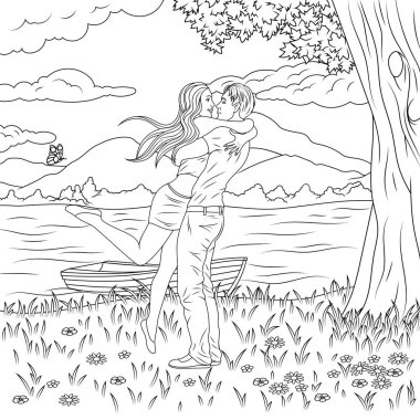  adam ve kız, kucaklama 