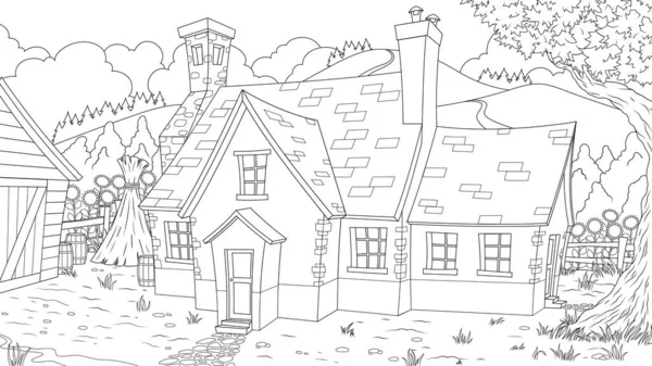 Сказочный летний домик — стоковый вектор