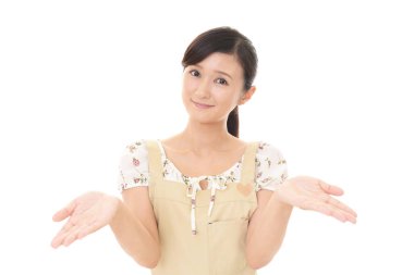 Asyalı kadını gülümseyen