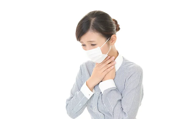 Geschäftsfrau mit schwerer Erkältung — Stockfoto