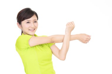 Güzel kadının streç yapması