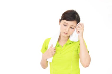 yorgun Asyalı kadın