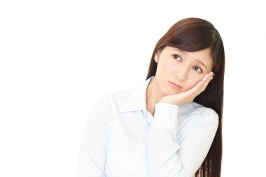 Huzursuz Asyalı kadın