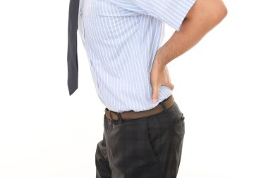 Sırt ağrısı olan işadamı 