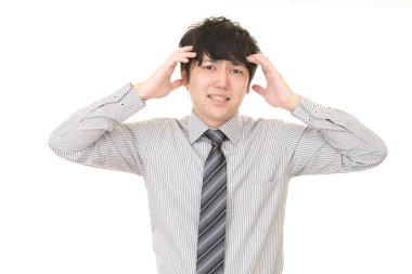 sinirli Asya işadamı