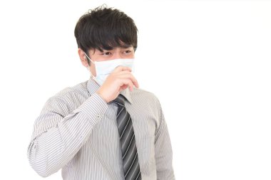 kötü bir soğuk ile işadamı