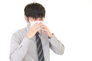 kötü bir soğuk ile işadamı