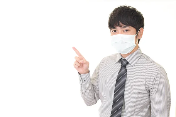 Man wearing a flu mask — Stock Photo, Image