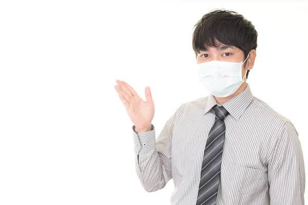 Man wearing a flu mask — Stock Photo, Image