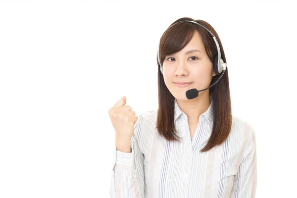 Operatore di call center sorridente — Foto Stock