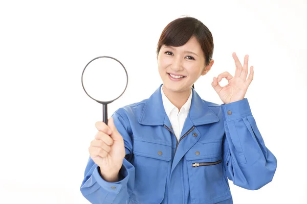 Trabajadora sonriente — Foto de Stock