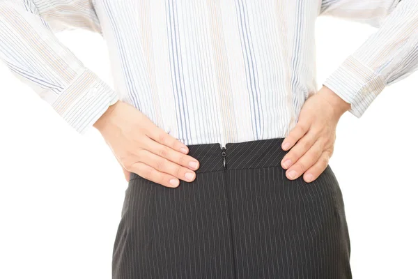Woman who has a back pain Stock Photo