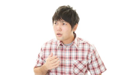 Şaşırmış Asyalı adam