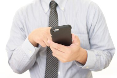 Bir akıllı telefon ile işadamı