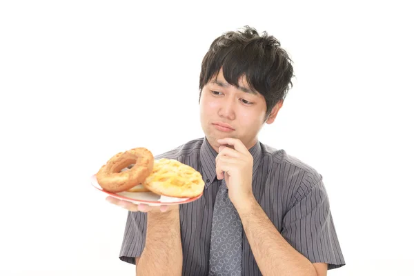 Uomo su una dieta — Foto Stock