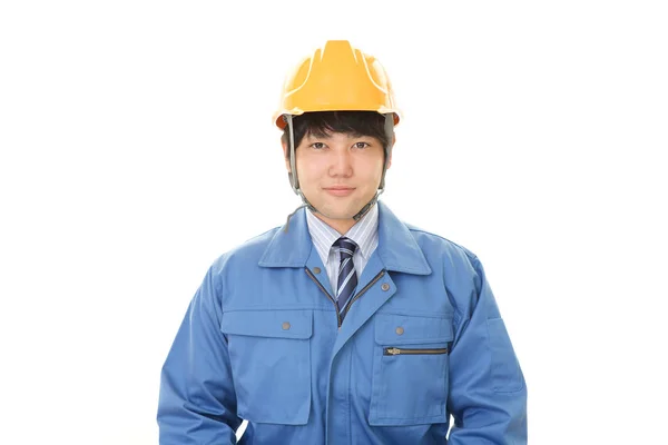面带笑容的亚洲工人 — 图库照片