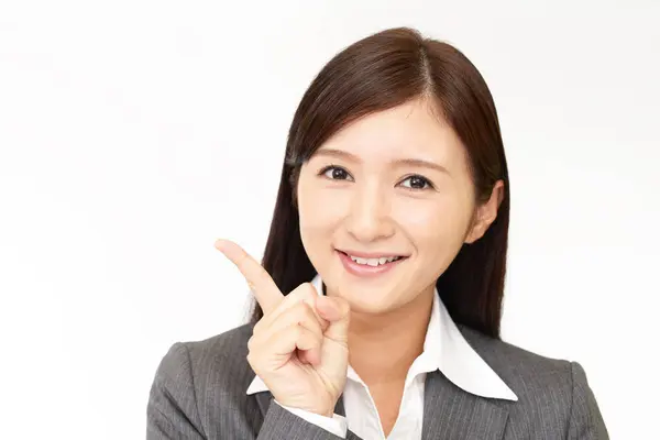 Asya iş kadın işaret — Stok fotoğraf