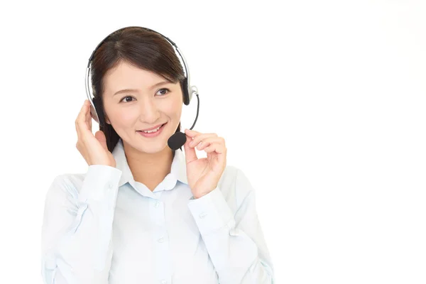 Operatore di call center sorridente — Foto Stock