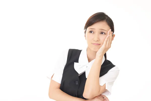 Unbehagen asiatische Geschäftsfrau — Stockfoto