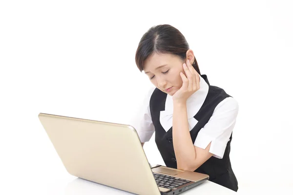 Disappointed Asian business woman — Stock Photo, Image
