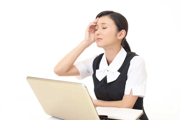 Affärskvinna som har huvudvärk — Stockfoto