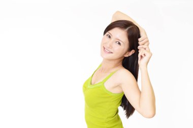 Rahat, güzel genç bayan.