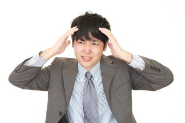 sinirli Asya işadamı