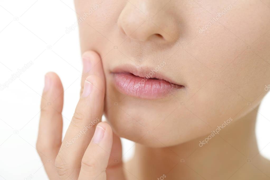 Close up of face of attractive woman