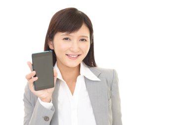 iş kadını ile akıllı telefon