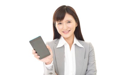 iş kadını ile akıllı telefon