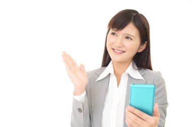 iş kadını ile akıllı telefon