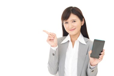 iş kadını ile akıllı telefon