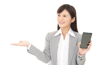 iş kadını ile akıllı telefon