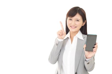 iş kadını ile akıllı telefon