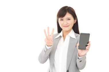 iş kadını ile akıllı telefon