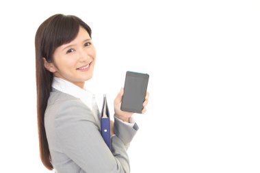 iş kadını ile akıllı telefon