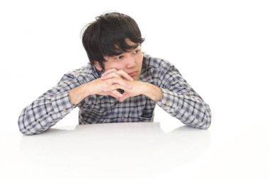 depresif Asyalı adam